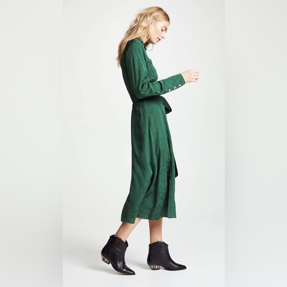 New! Veronica Beard Spur Western Silk Dress in Green 💚 size 8 NWT! - Picture 4 of 7